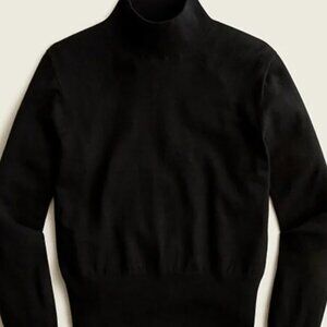 J Crew Mockneck silk-blend sweater with ribbed trim